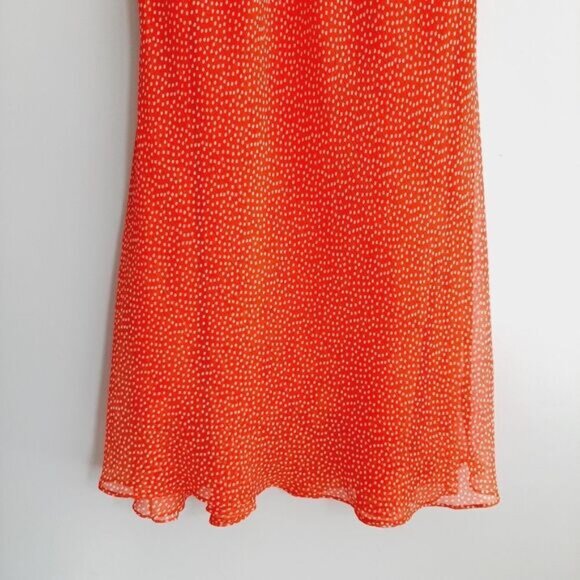 TRADITION Polka-Dot Sleeveless Flowy Midi Dress Orange & White Sz 18 - Picture 3 of 11